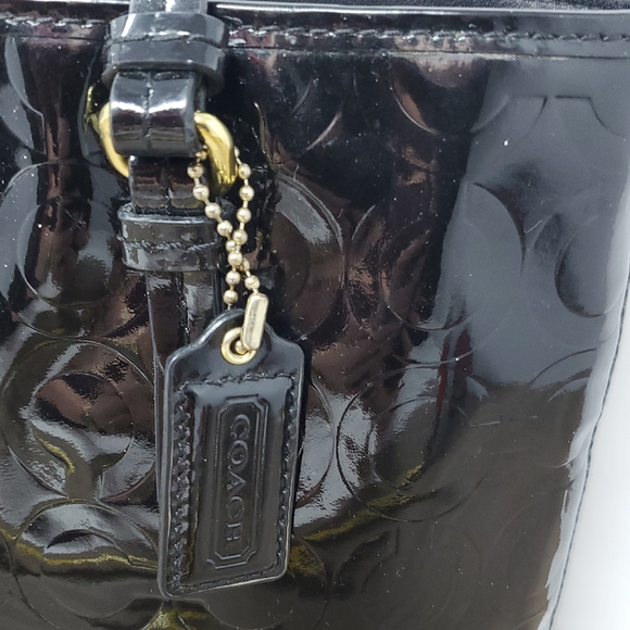 Coach Black Patent Leather Tote - Picture 4 of 13